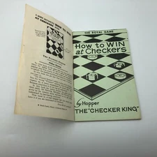 How To Win At Checkers By Hopper w/Original Mailer The Royal Game 1956 Vintage