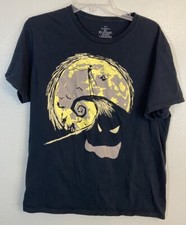 Disney Nightmare Before Christmas Mens Large Shirt Tim Burton Black Halloween