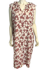 NWT Talbots Plus Mauve White Polka Dot Sleeveless V neck Dress Size 22W