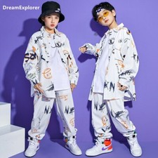 Long Sleeve Graffiti Jacket Loose Hip Hop Shirt Print Sweatpants Clothes Set