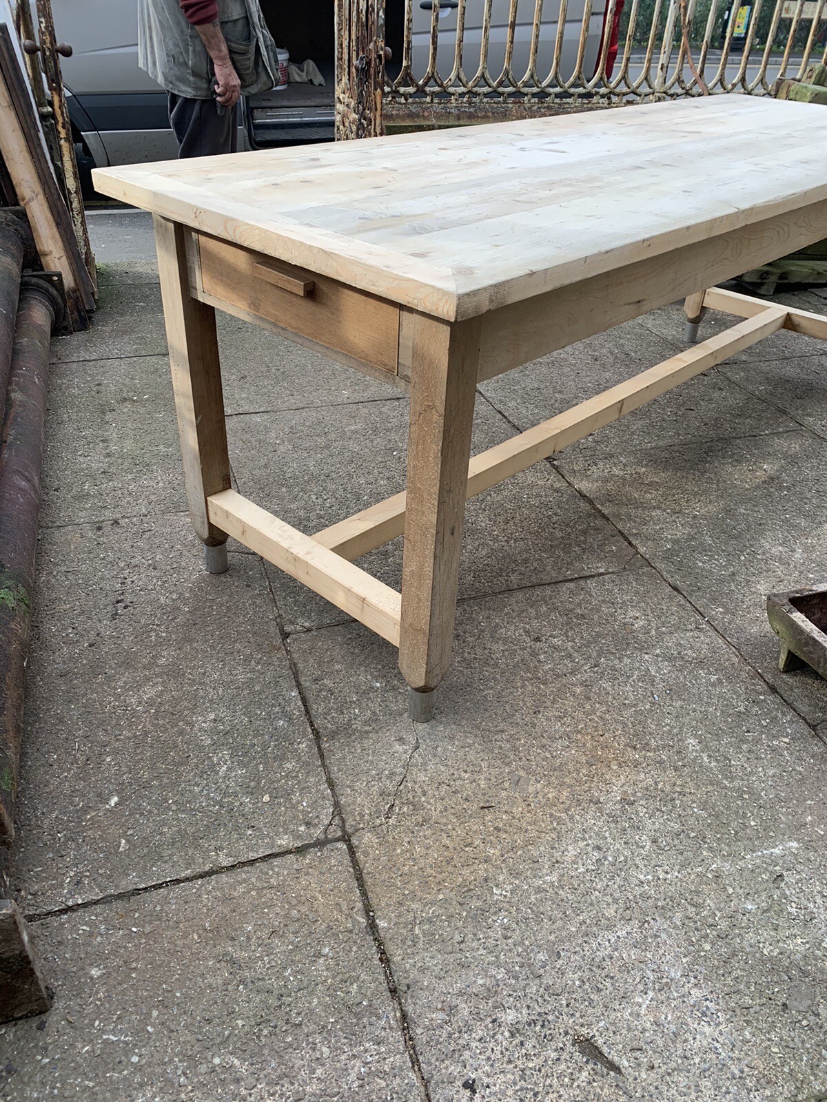 Large 8ft Antique Refurbished Dining Kitchen Table eBay