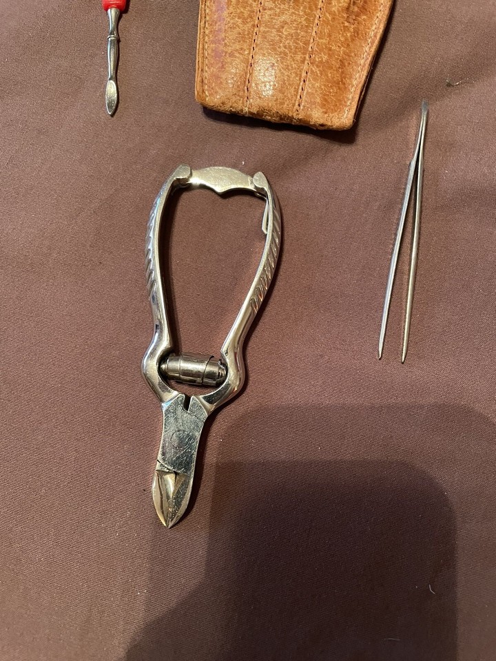 Heavy Duty Vintage Salon Toenail Clippers Chrome Nail Cutter Italy eBay