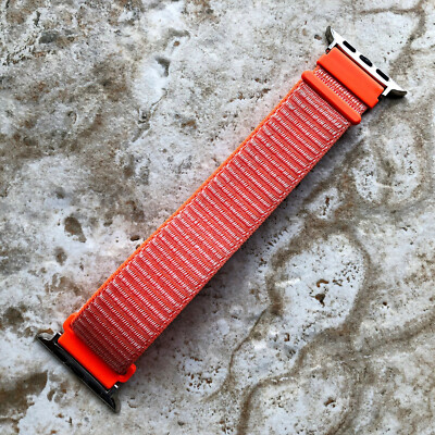 Spicy Orange Nylon Band for Apple Watch 7 6 5 4 3 2 SE, 38mm 40 41 42 44mm 45mm