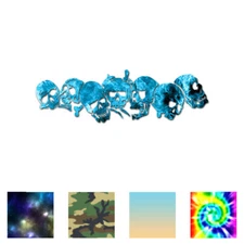 Row of Skulls - Vinyl Decal Sticker - Multiple Patterns & Sizes - ebn1003