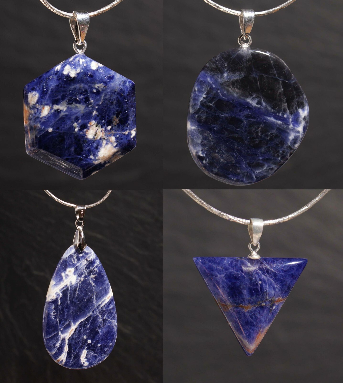 Edelstein Unikat Anhänger mit Sodalith für Kette und Lederband Steinschatz