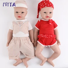 IVITA 20''Full Silicone Doll Blue Eyes Boy or Girl Lifelike Reborn Baby Xmas
