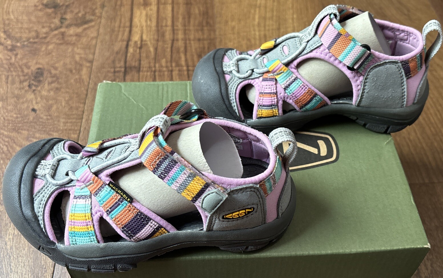 Sandali Keen Toddler 11C Venezia H2 lilla Raya punta chiusa scarpe da acqua escursionismo nuove