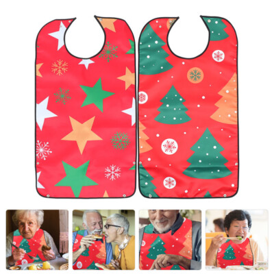 2 Pcs Santa Bib Erwachsenen-Lätzchen Für Ältere Menschen Fräulein mode Alten