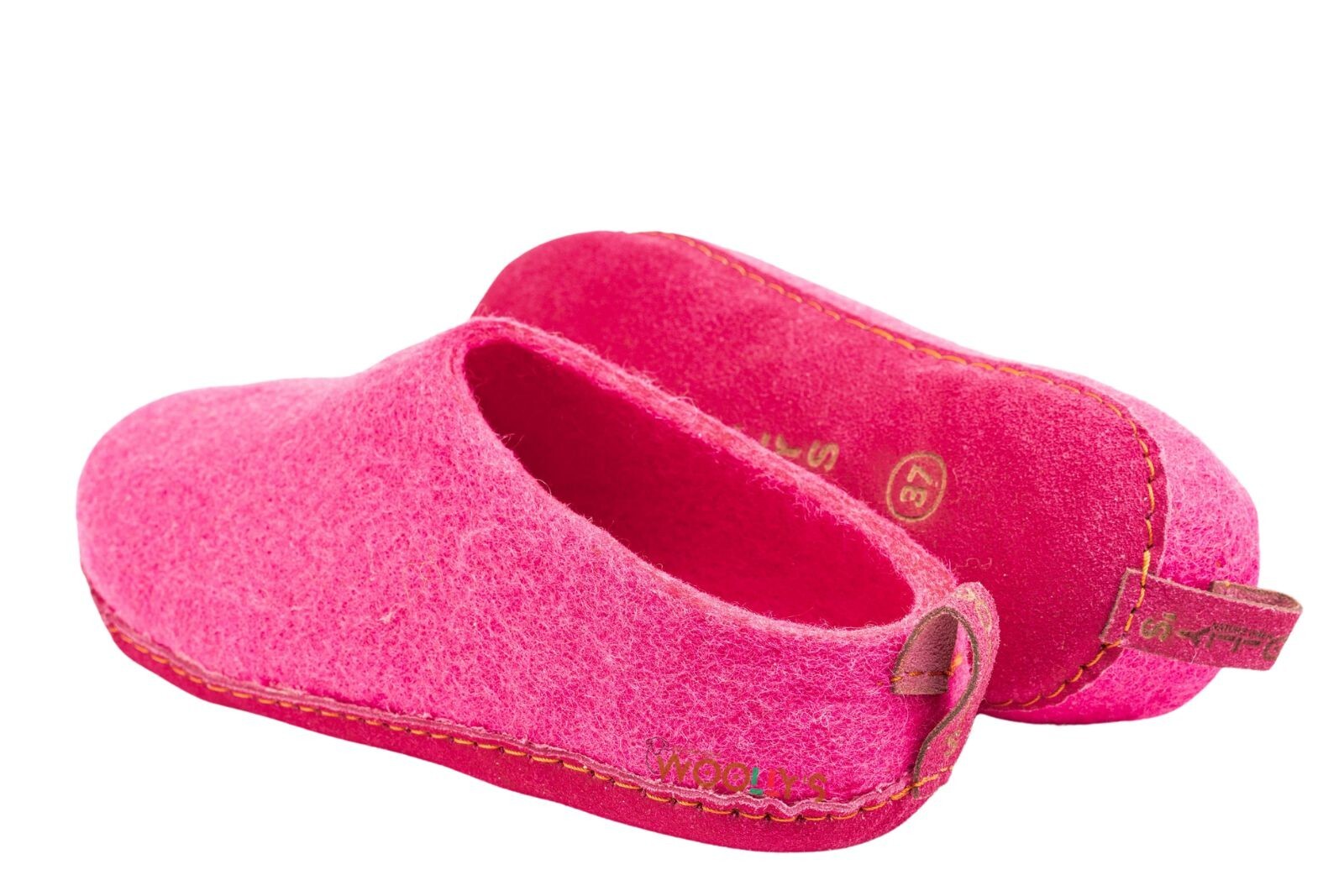 SAOLA Pantofole con tacco aperto da interno fucsia e suola in pelle comode calzature fatte a mano