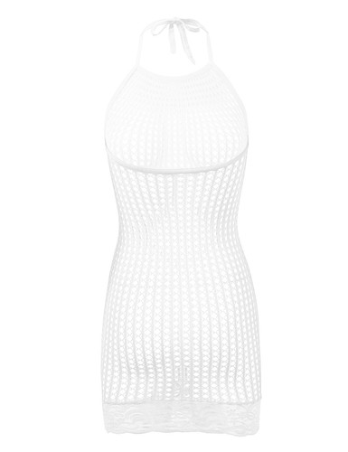 Damen Tube Kleid Transparent Sexy Bodycon Mini Kleid Netz Nachtkleid mit Strass - Picture 38 of 163