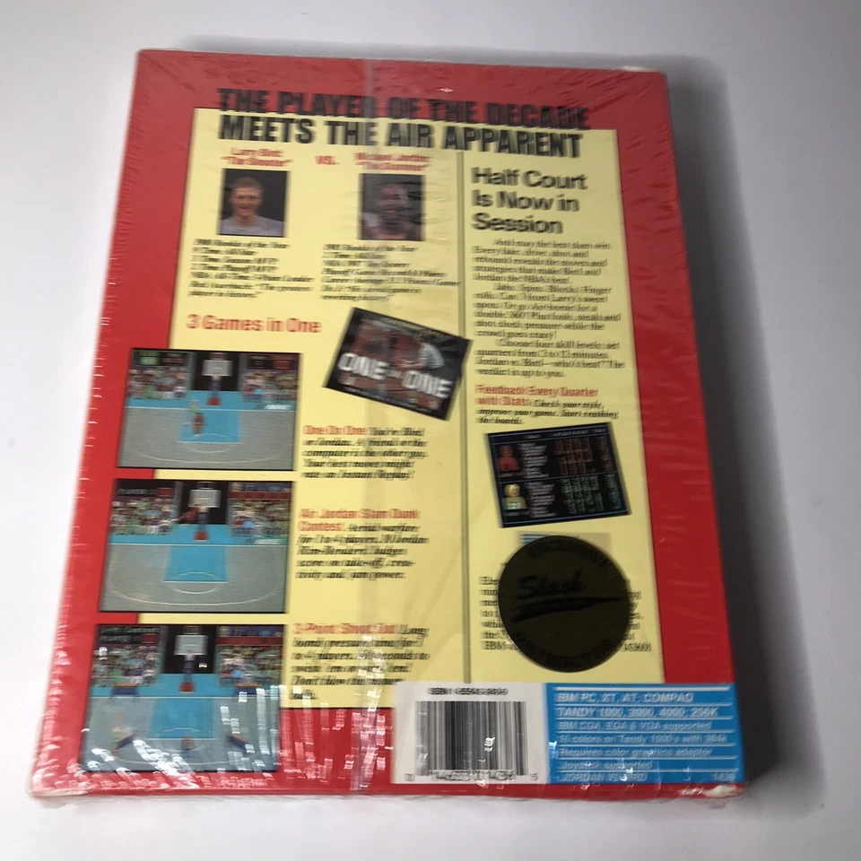 Jordan vs Bird One on One (EA 1988) IBM PC Video Game SEALED - Image 2 of 3