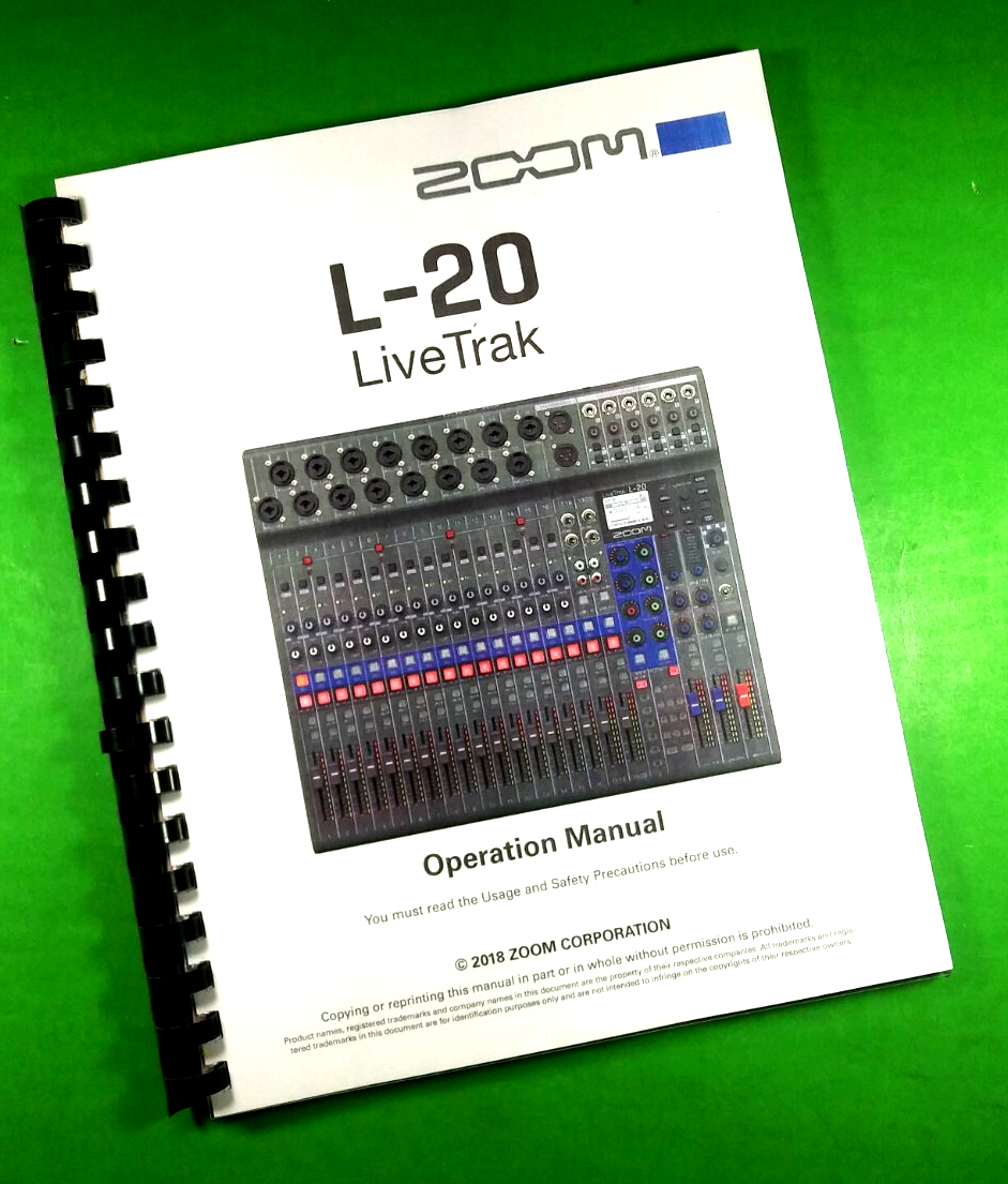 Zoom L-20 Live Trak User Manual 102 With Clear Covers