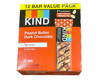 KIND Nut Bars, Peanut Butter Dark Chocolate, 1.4 oz, 12 Count