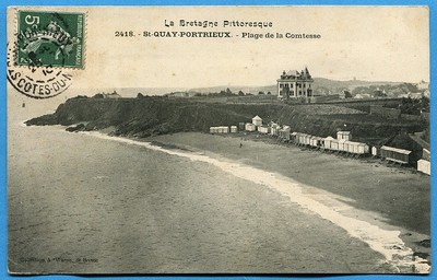 Old postcard: St Quay-Portrieux - Plage de la Comtesse / 1910