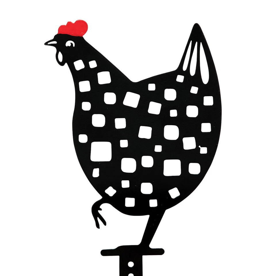 5-PC Metal Chicken Hen Silhouette Yard Stakes Outdoor Garden Lawn Home Art Decor - Image 2 of 4
