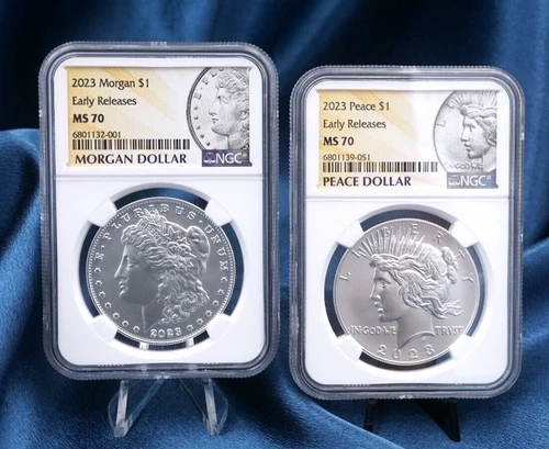 2023 Peace Morgan Set $1 Dollar Silver Dollar Coin NGC MS70 Early Release CN822