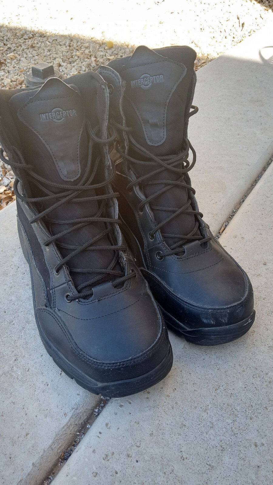 Interceptor Boots Mens Size 13 Steel Toe Tactical Work Black Leather