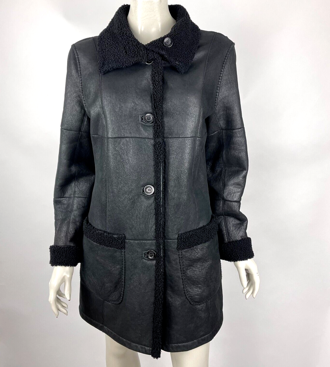 Werner Christ Leather Coat Shearling Soft Lambskin Jacket Pockets