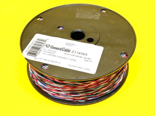 GENERAL CABLE 2114383 Cross Connect Wire -  2 Pair (4C) - 24 AWG Copper - 400ft - Afbeelding 1 van 6