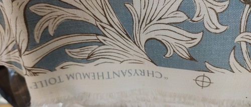 WILLIAM MORRIS VORHANGSTOFF "Chrysantheme Toile" 3 METER SCHIEFER BAUMWOLLMISCHUNG