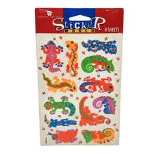 VINTAGE AMERICAN GREETINGS STICKER WORLD CHAMELEON IGUANA STICKERS NOS SEALED