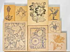 Dramatic Flower Rubber Stamps for Crafting and Card Making - Choose Your Own 
