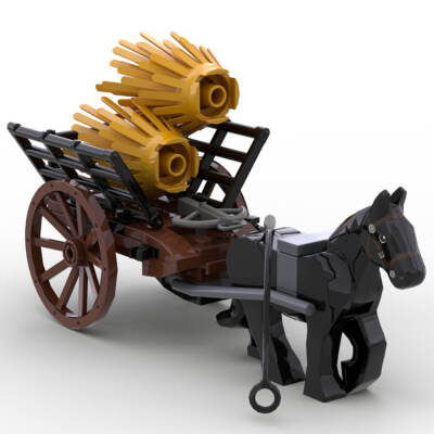 MOC-87186 Medieval Farmer Wagon 43 Pieces Good Quality Bricks Building Blocks