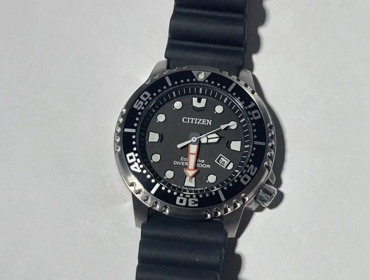 CITIZEN Promaster Eco-Drive Diver Date Strap Watch BN0156-05E WR200m From Japan