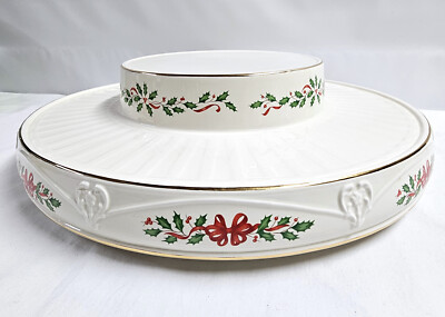Lenox Santa's Holiday Toy Shop 17'' Centerpiece Lazy Susan Server Train