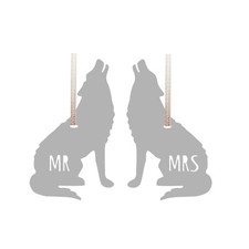 Wolf Ornament For Couples Anniversary Wedding Husband Wife Boyfriend Girlfriend