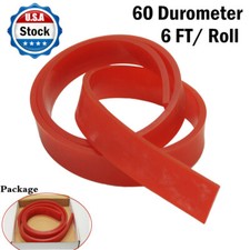6 FT/ Roll 72in Red 60 Duro Durometer - Silk Screen Printing Squeegee Blade