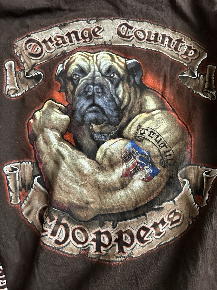 Vintage 90s Orange County Choppers NY New York Bull Dog Long
