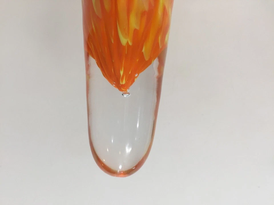 Colgante de cristal artístico de Murano Bavai conicidad naranja y amarillo pantalla de luz, 12" de alto Foto 3 de 4