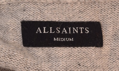 Allsaints Mens Turtlenekc Knit Wool Sweater Gray M - Picture 4 of 4