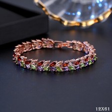 Luxus Damen  Kristall Tennis  Armband Schmetterling   Echt Rose Gold vergoltet