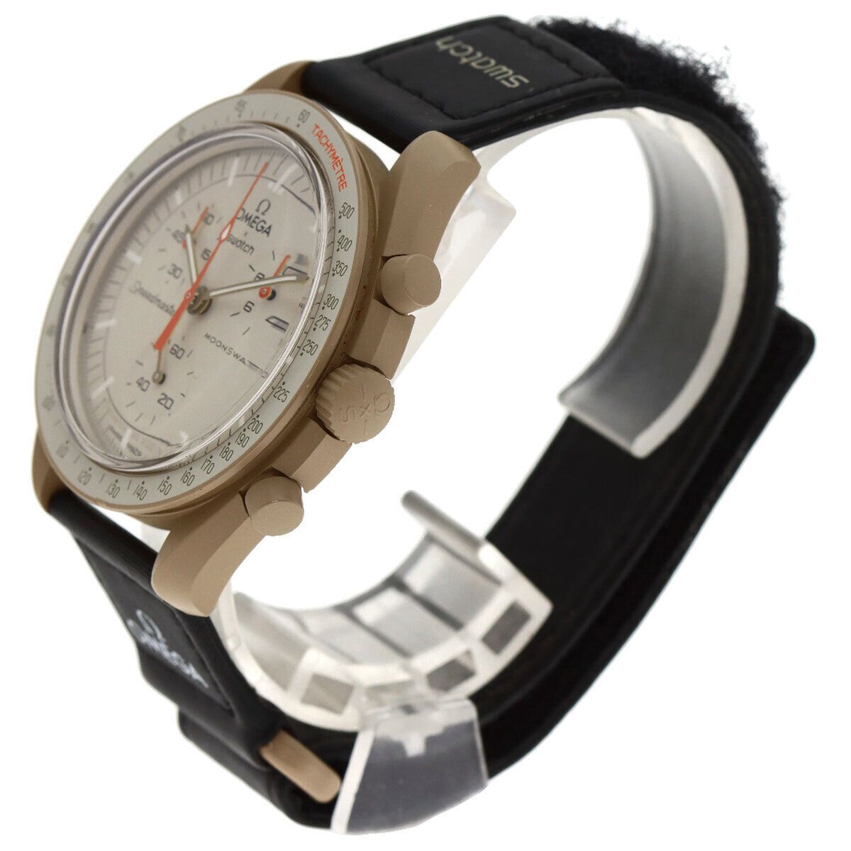 OMEGA Swatch MISSION TO JUPITER S033C100 Ceramic Nylon Beige OMEGA Swatch MISSION TO JUPITER S033C100 Ceramic Nylon Beige