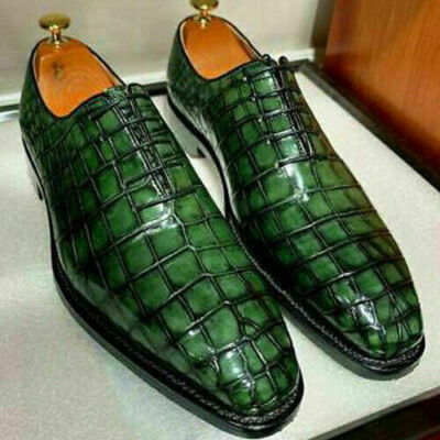 Handmade Men Green Crocodile Print Leather Oxford Lace Up Dress Most Trend Shoes | eBay Handmade Men Green Crocodile Print Leather Oxford Lace Up Dress Most Trend Shoes | eBay