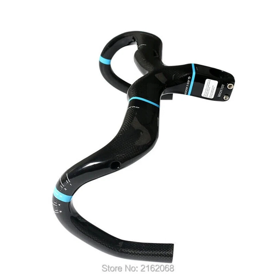 Manillar y potencia integrados de fibra de carbono completo para bicicleta de carretera 400/420/440 mm Foto 4 de 4