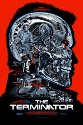PLAQUE MÉTAL FILM TERMINATOR décoration mural 30 X 20 CM - Photo 1/4