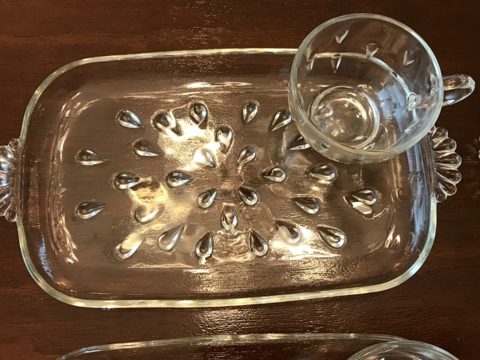 MCM VINTAGE AVELLANA ATLAS LÁGRIMA “CONJUNTOS DE BOCADILLOS INFORMALES” LOTE DE 6 JUEGOS = 12 PIEZAS Foto 4 de 4