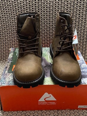 Ozark Trail Outdoor  Men's Brown Leather Lifestyle Boots Range Size 11.5 'NEW'