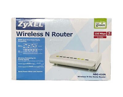ZyXel NBG-416N Wireless N-Lite Home Router. 150Mbps / 2.4GHz. Brand New.