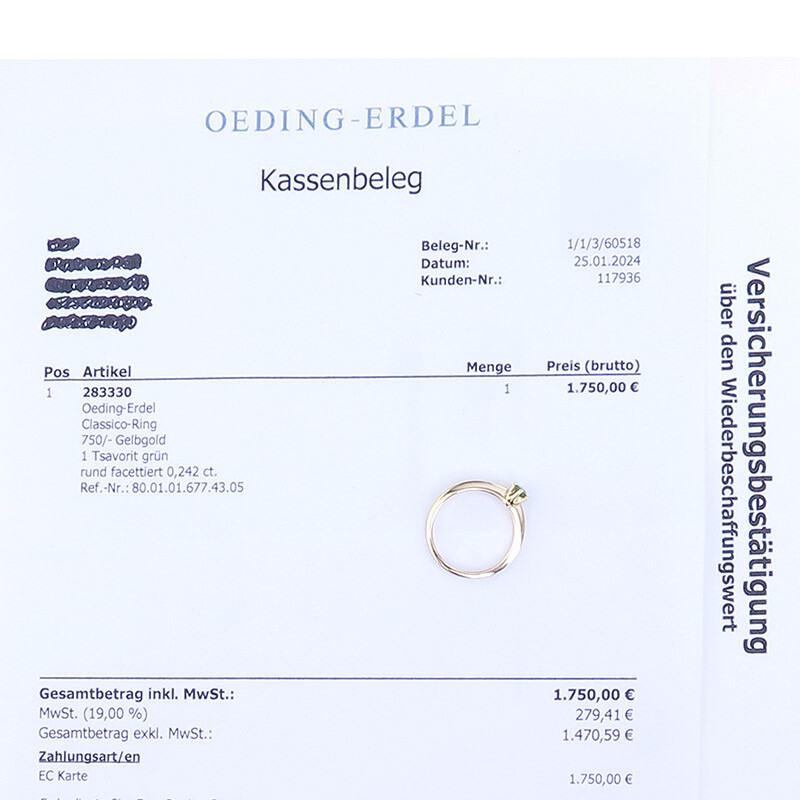 Oeding Earth Ring Classico Ring Tsavorite 750 Yel… - image 4