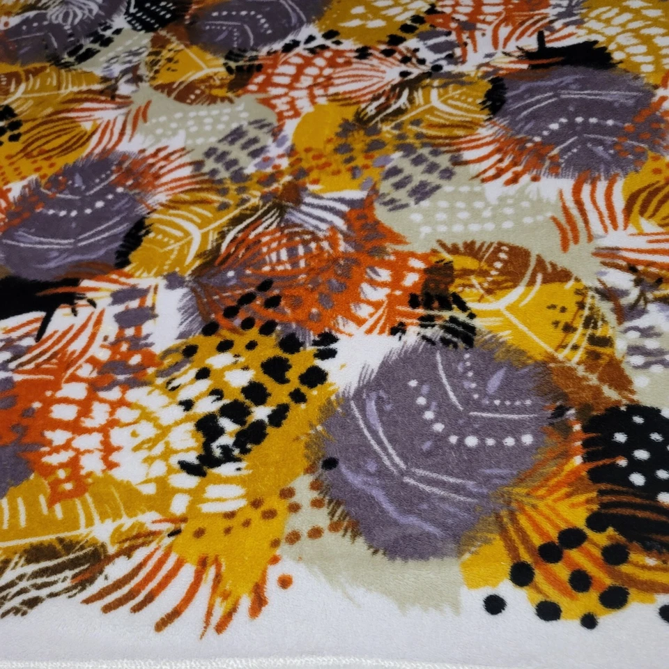 Vera Bradley Fleece Throw Blanket Appx 49 x 83 Gold Purple Muted Geometric - Image 3 of 4