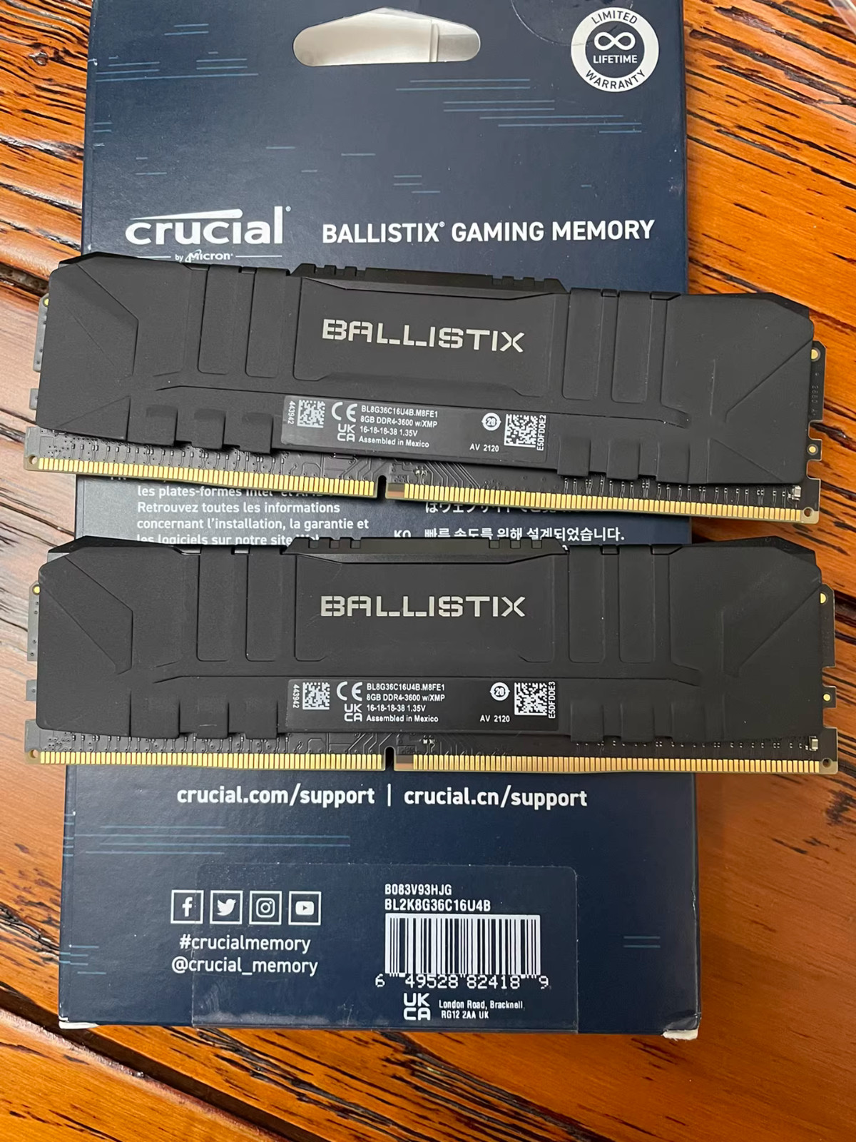 Cpu Bl2k8g36c16u4b Dual Rank Desktop Gaming Memory Crucial