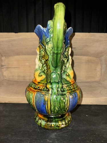 Antique Majolica Pitcher Mermaids and Neptune - Picture 4 of 6
