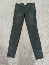 NWT Vintage Y2K Abercrombie  Fitch Cargo Pants Womens Sz 8 Skinny Dark Green
