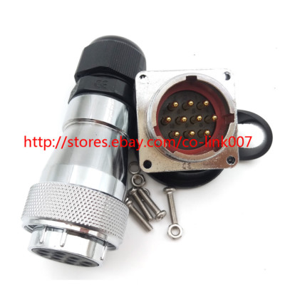 WS28 10Pins Waterproof Connector,Aviation Bulkhead Connector solder wire plug