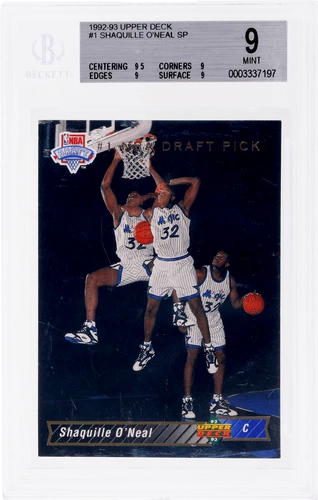 1992 Upper Deck Shaquille O’Neal #1 BGS 9 Rookie RC