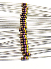 5 Pcs Lot of NOS Vintage 1/4 Watt Carbon Comp 47 ohm 5 Resistors